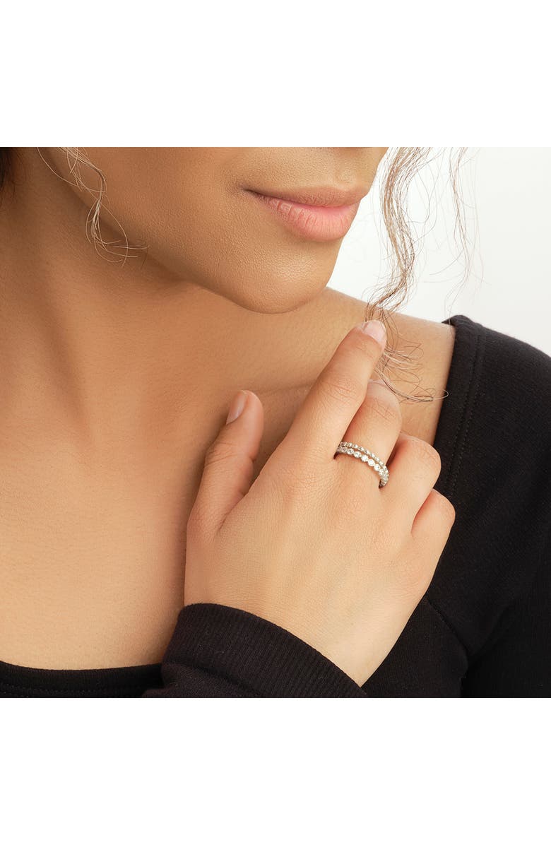 Sterling Forever Sterling Silver Stone & Beaded Band Ring - Set of 2, Alternate, color,