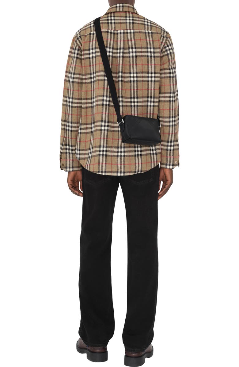 Burberry Embossed Check Crossbody Bag, Alternate, color, Black