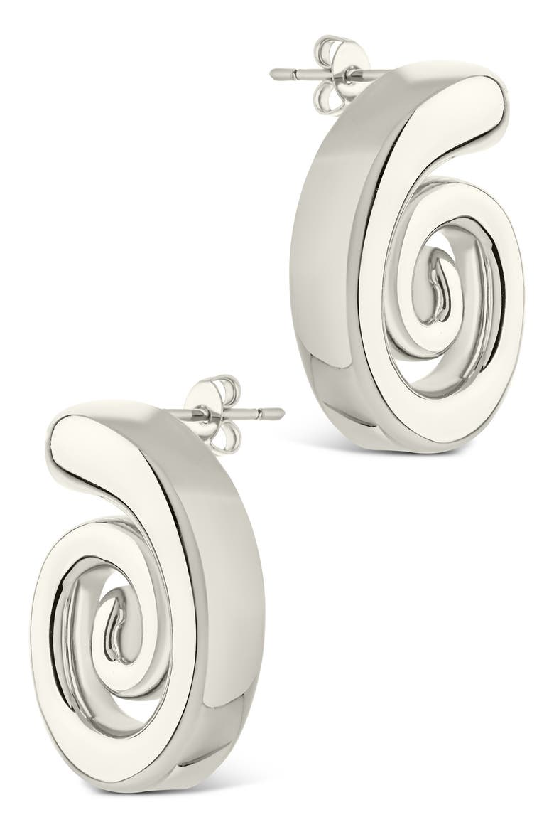 Celestia Swirl Drop Earrings, Alternate, color, SILVER