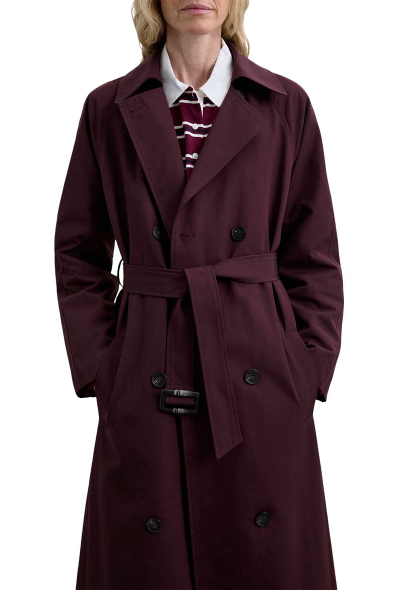 Doubletrench Coat, Alternate, color, Burgundy