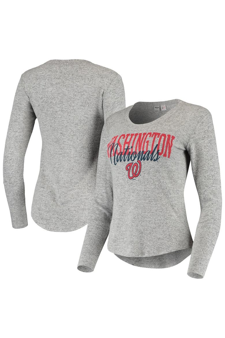 Women's Concepts Sport Heathered Gray Washington Nationals Tri-Blend Long Sleeve T-Shirt, Main, color, Gray