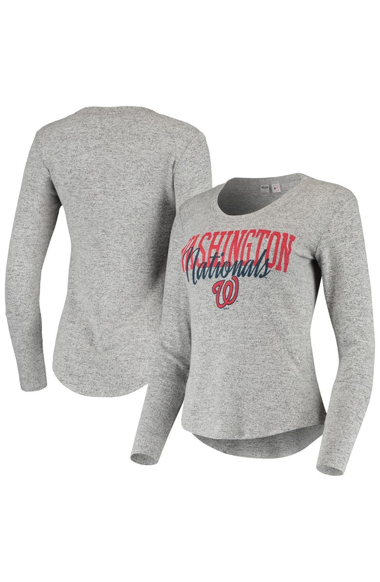 CONCEPTS SPORT Women's Concepts Sport Heathered Gray Washington Nationals Tri-Blend Long Sleeve T-Shirt, Main, color, 