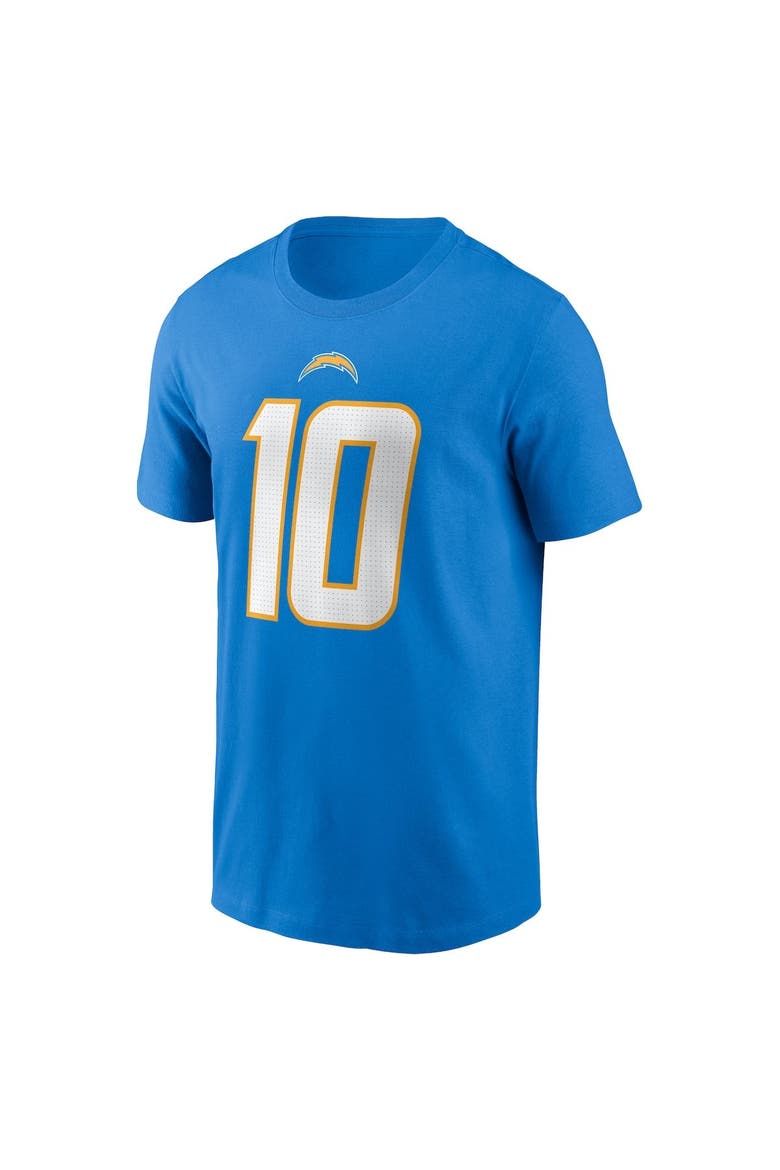 Men's Nike Justin Herbert Powder Blue Los Angeles Chargers Player Name & Number T-Shirt, Alternate, color, Powder Blue