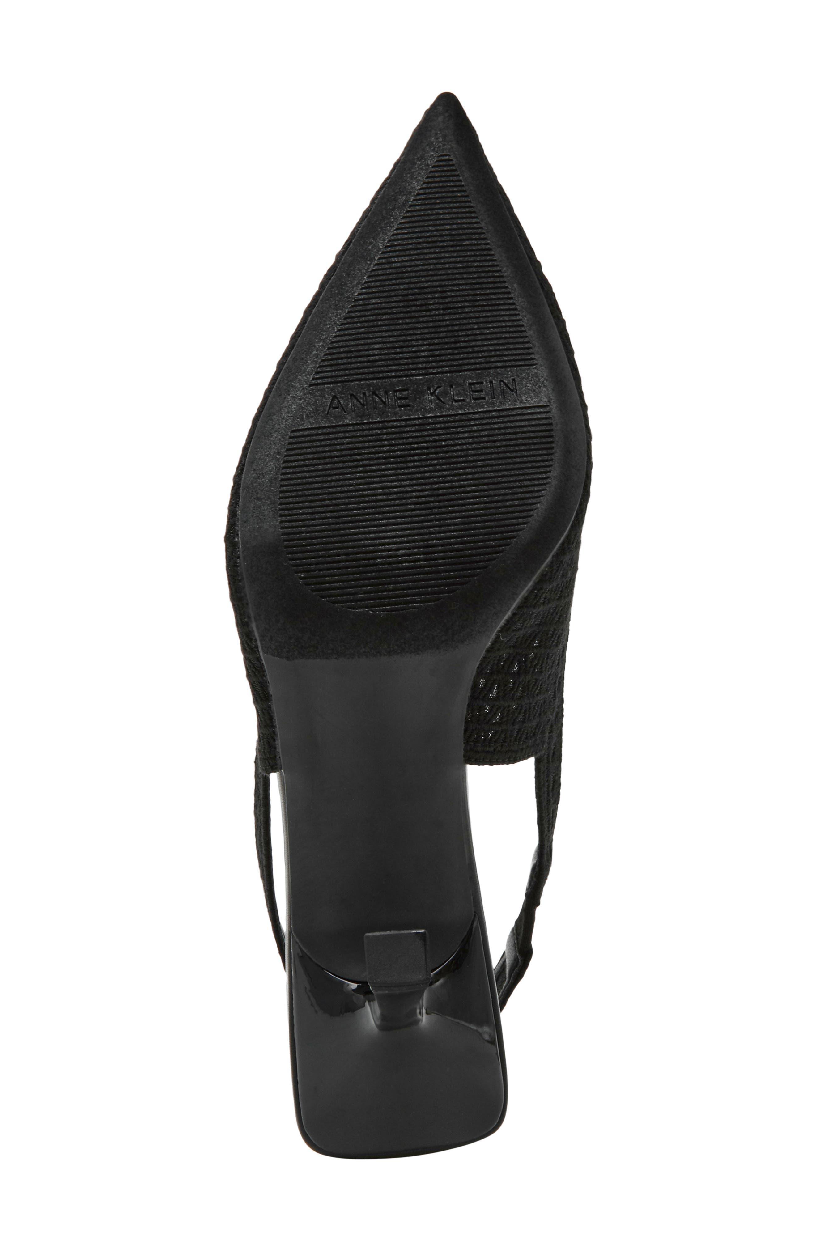 Anne Klein Ismeralda Slingback Pointed Toe Pump, Alternate, color, Black Crochet