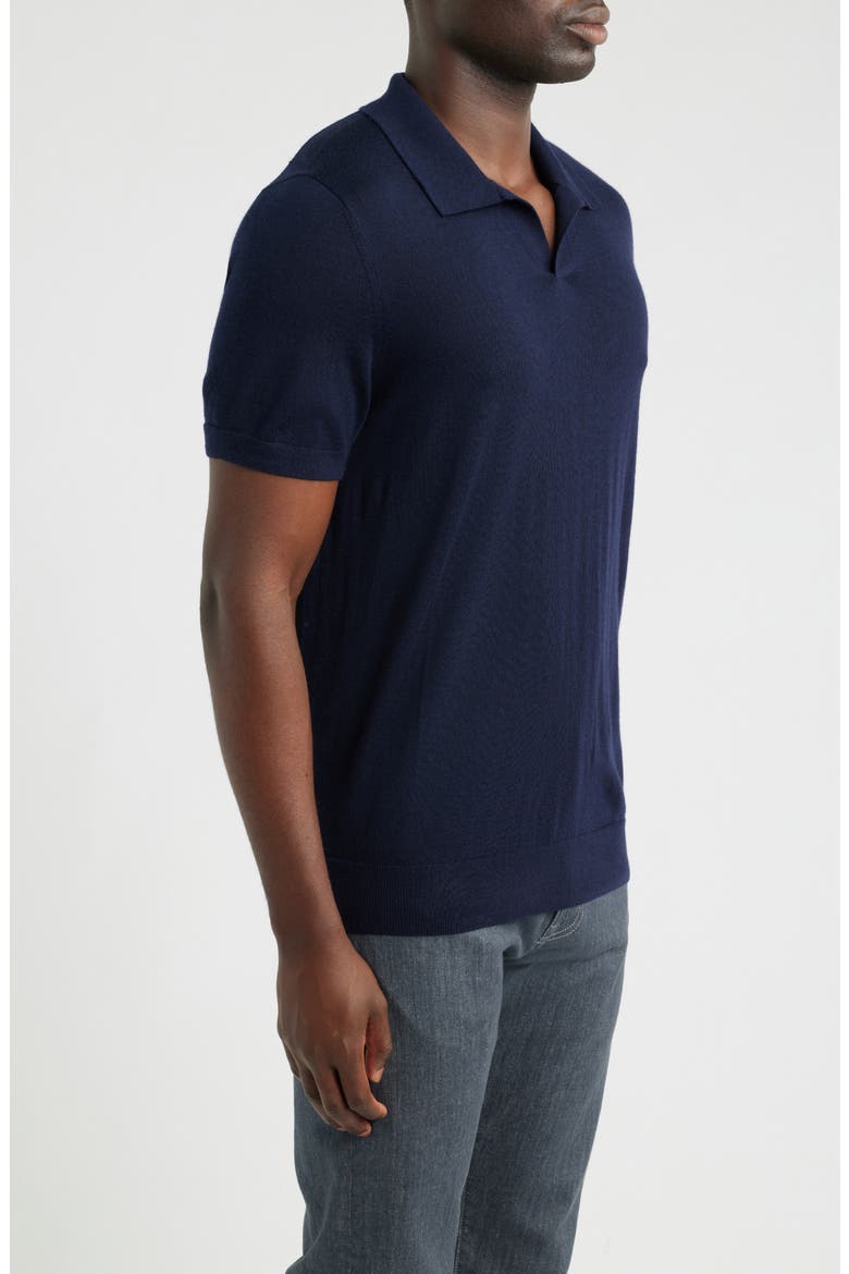 Merino Wool Polo Sweater, Alternate, color, NAVY