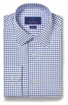 Regular Fit Dobby Herringbone Check Dress Shirt