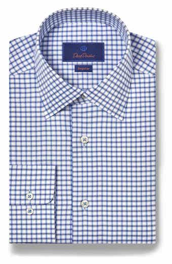 Regular Fit Dobby Herringbone Check Dress Shirt