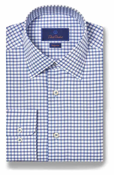 Regular Fit Dobby Herringbone Check Dress Shirt