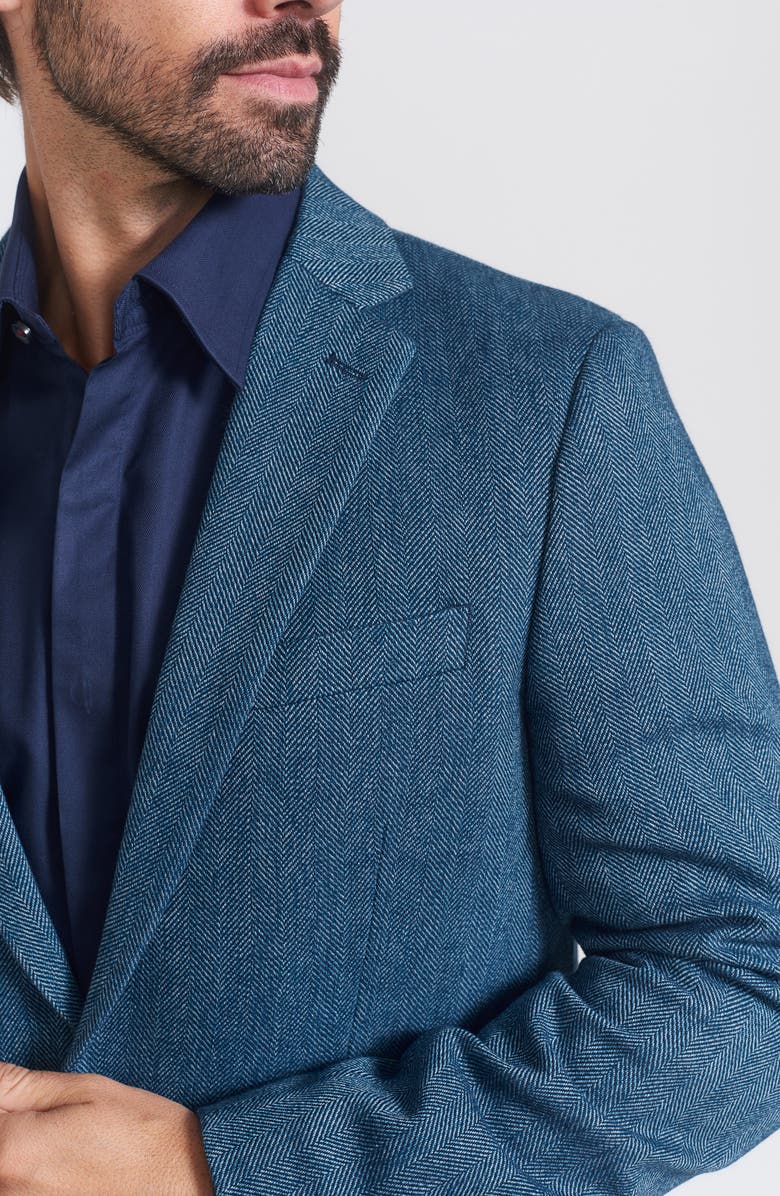 SAVILE ROW CO Herringbone Sport Coat, Alternate, color, Blue