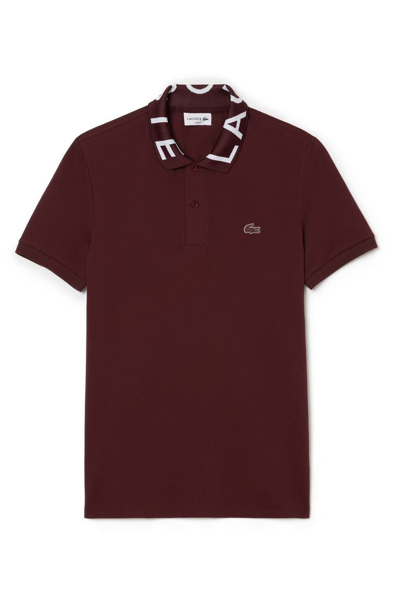 Lacoste Semi Fancy Slim Fit Piqué Knit Polo, Alternate, color, Espresso