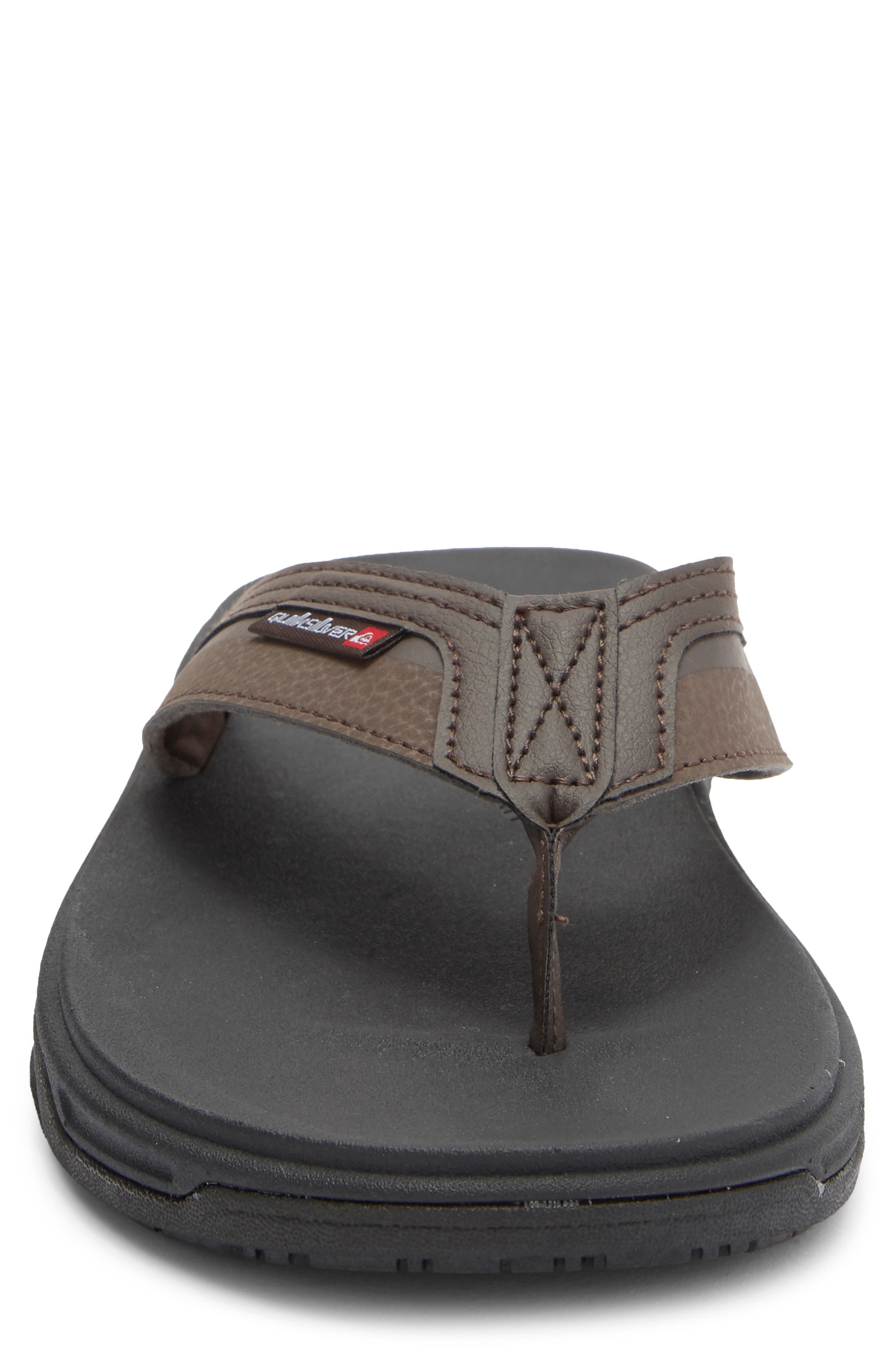 Quiksilver Dylan Deluxe Flip Flop, Alternate, color, Dark Brown/ Black Trim