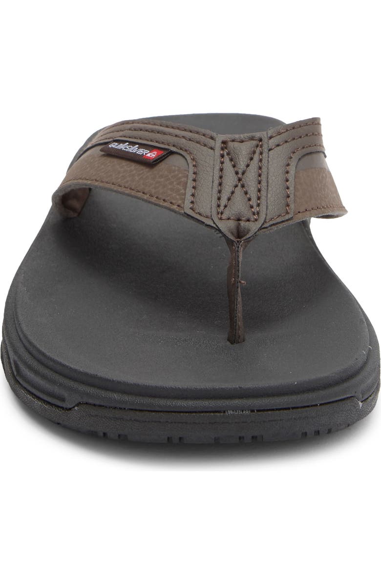 Quiksilver Dylan Deluxe Flip Flop, Alternate, color, Dark Brown/ Black Trim