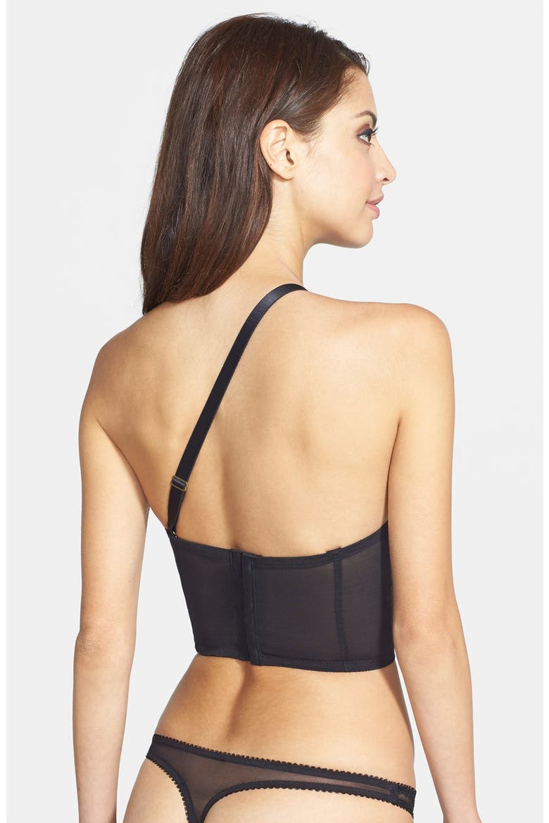 'Her Sexellency' Overwire Longline Bra, Alternate, color, BLACK