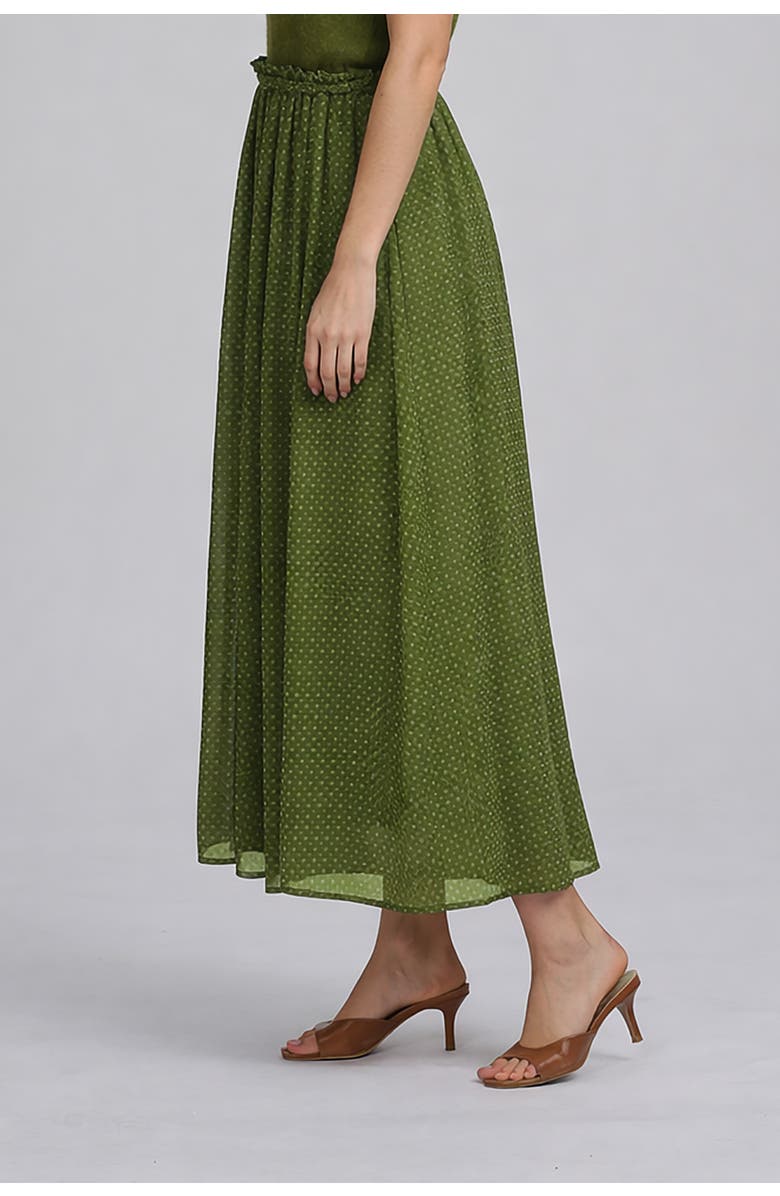ELLE Collection Printed Chiffon Skirt, Alternate, color, Green Multi