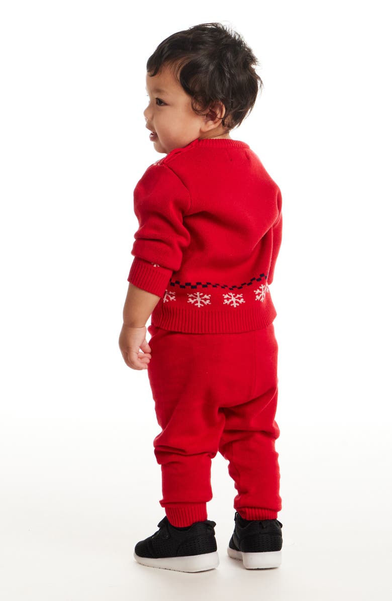 Andy & Evan Fair Isle Sweater & Joggers Set, Alternate, color, Red