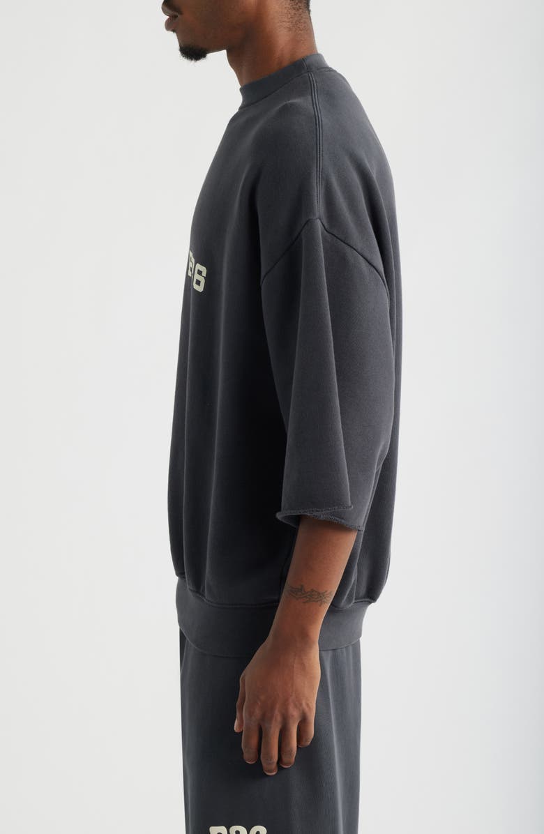 Fear of God Essentials Three-Quarter Sleeve Sweatshirt, Alternate, color, Washed Iron Grey