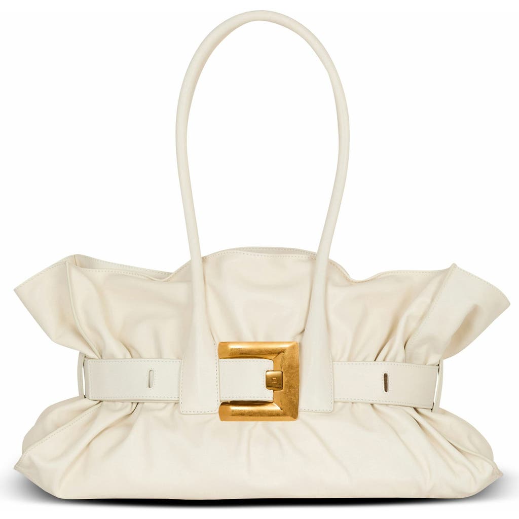 Balmain Large Anthem Leather Shoulder Bag In Metallic