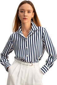 Lilysilk Classic Striped Silk Shirt