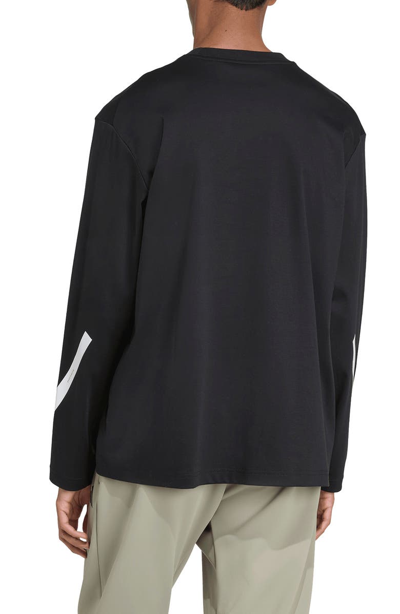 adidas Z.N.E. Oversize Long Sleeve Cotton Graphic T-Shirt, Alternate, color, Black/ White