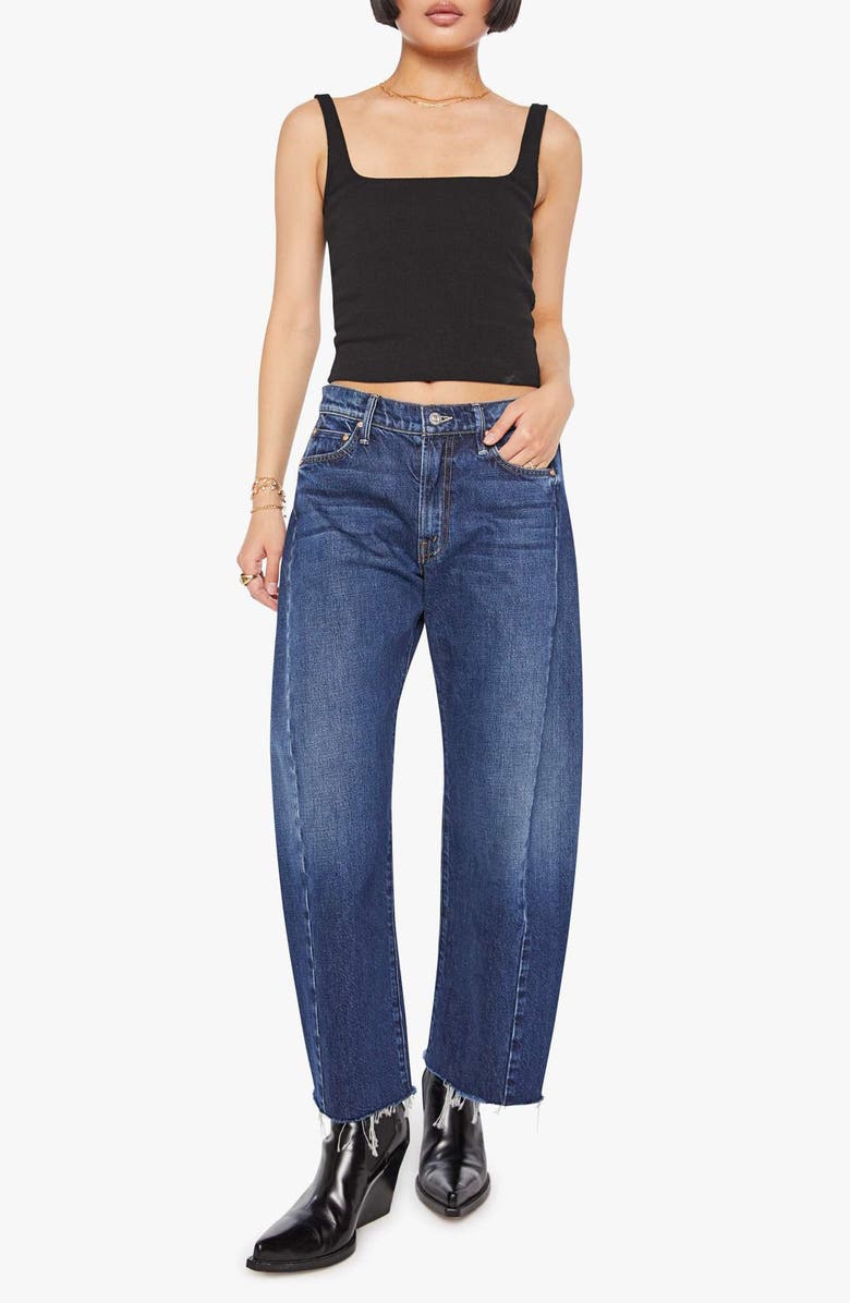 MOTHER The Full Pipe Flood High Waist Barrel Leg Jeans, Alternate, color, Unplugged