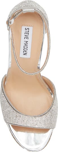 【STEVE MADDEN】WILEY シルバー ライン ストーン サンダル Steve Madden Wiley Ankle Strap Sandal (Women) | Nordstromrack