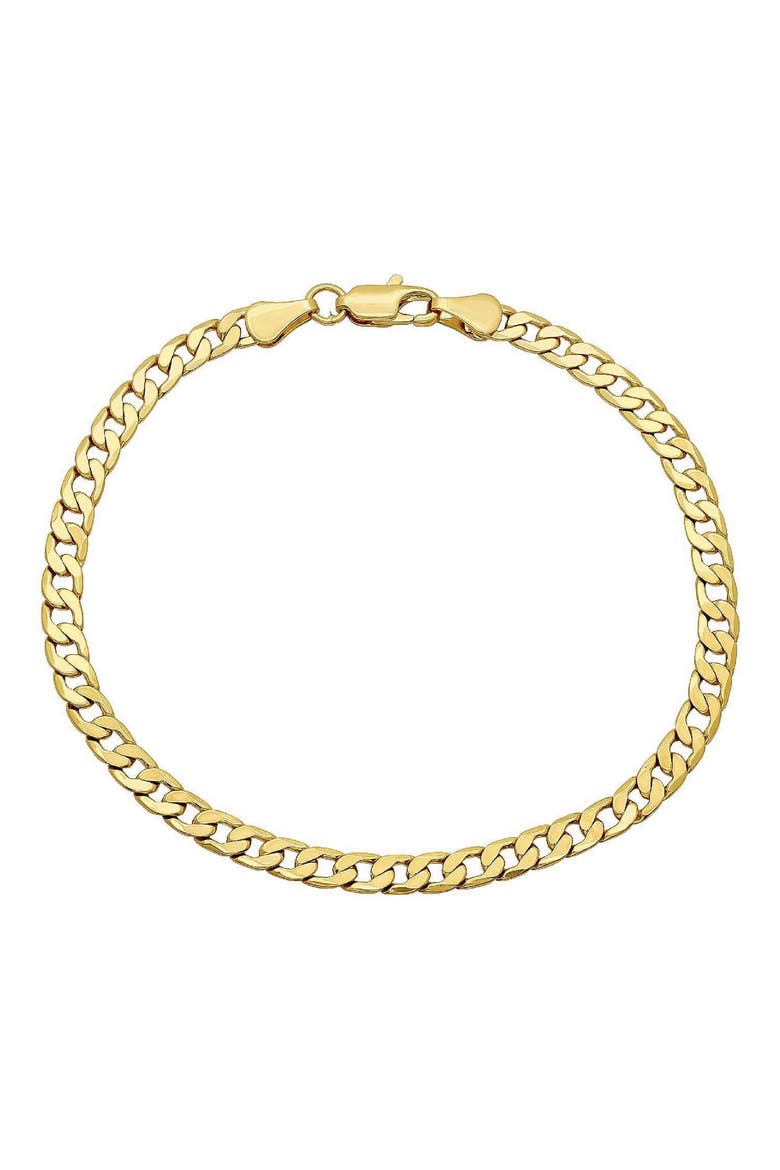 Flat Curb Link Bracelet, Main, color, GOLD