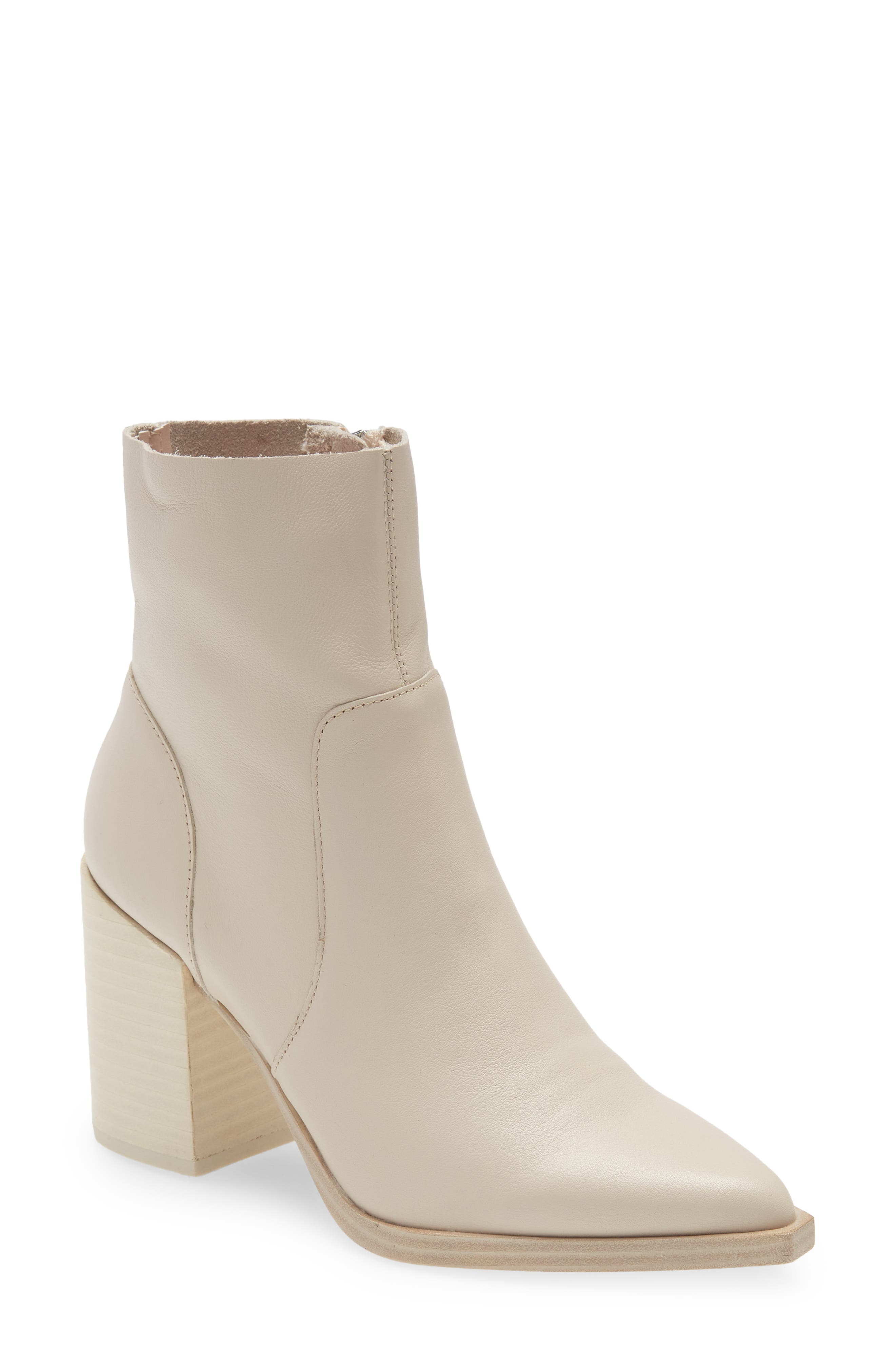 Calabria Pointed Toe Bootie, Main, color, BONE LEATH