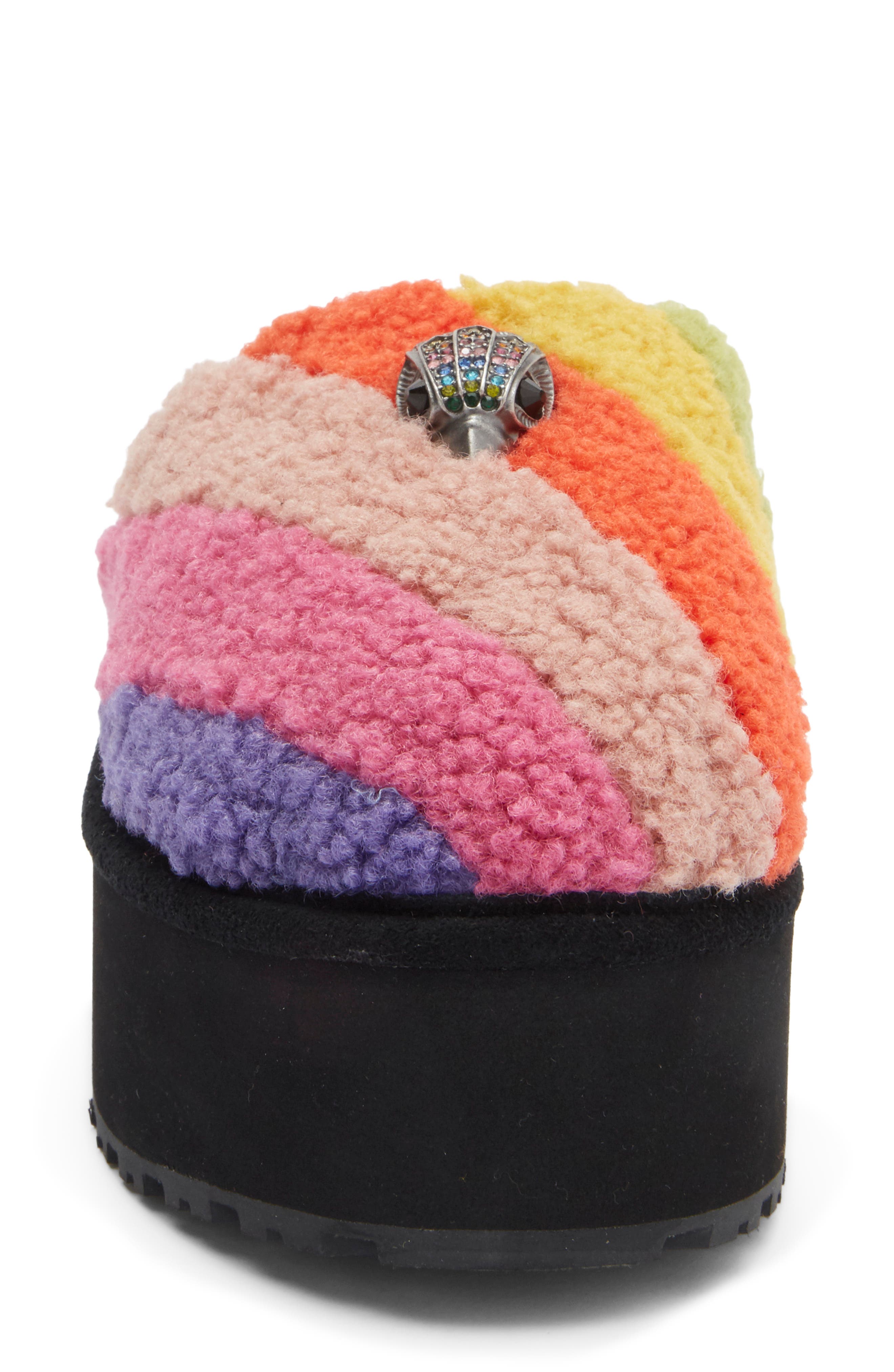 Kurt Geiger London Kenginston Faux Shearling Platform Slipper, Alternate, color, Rainbow Multi