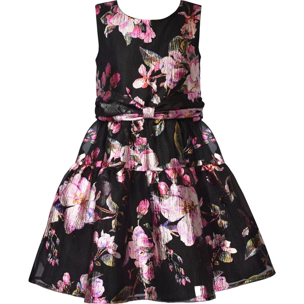 Iris & Ivy Kids' Metallic Floral Burnout Party Dress In Multi