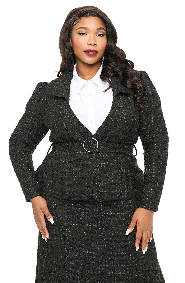 Unique Vintage Plus Size 1940s Tweed Belted Jacket | Nordstrom