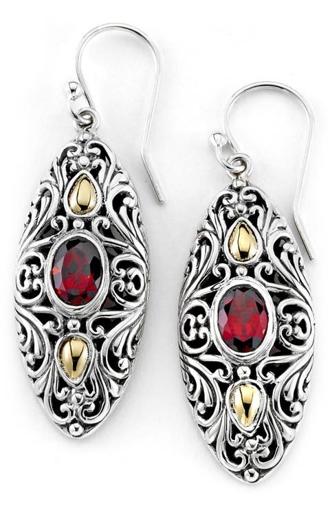 Two-Tone Marquis Drop Earrings