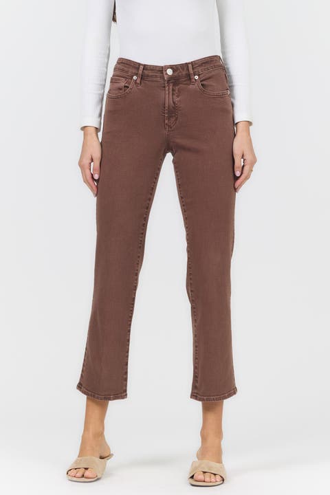 Anika Mid Rise Ankle Straight Jeans