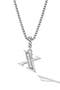 Pavé Initial Pendant Necklace in Sterling Silver with Diamond