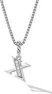 David Yurman Pavé Initial Pendant Necklace in Sterling Silver with Diamond