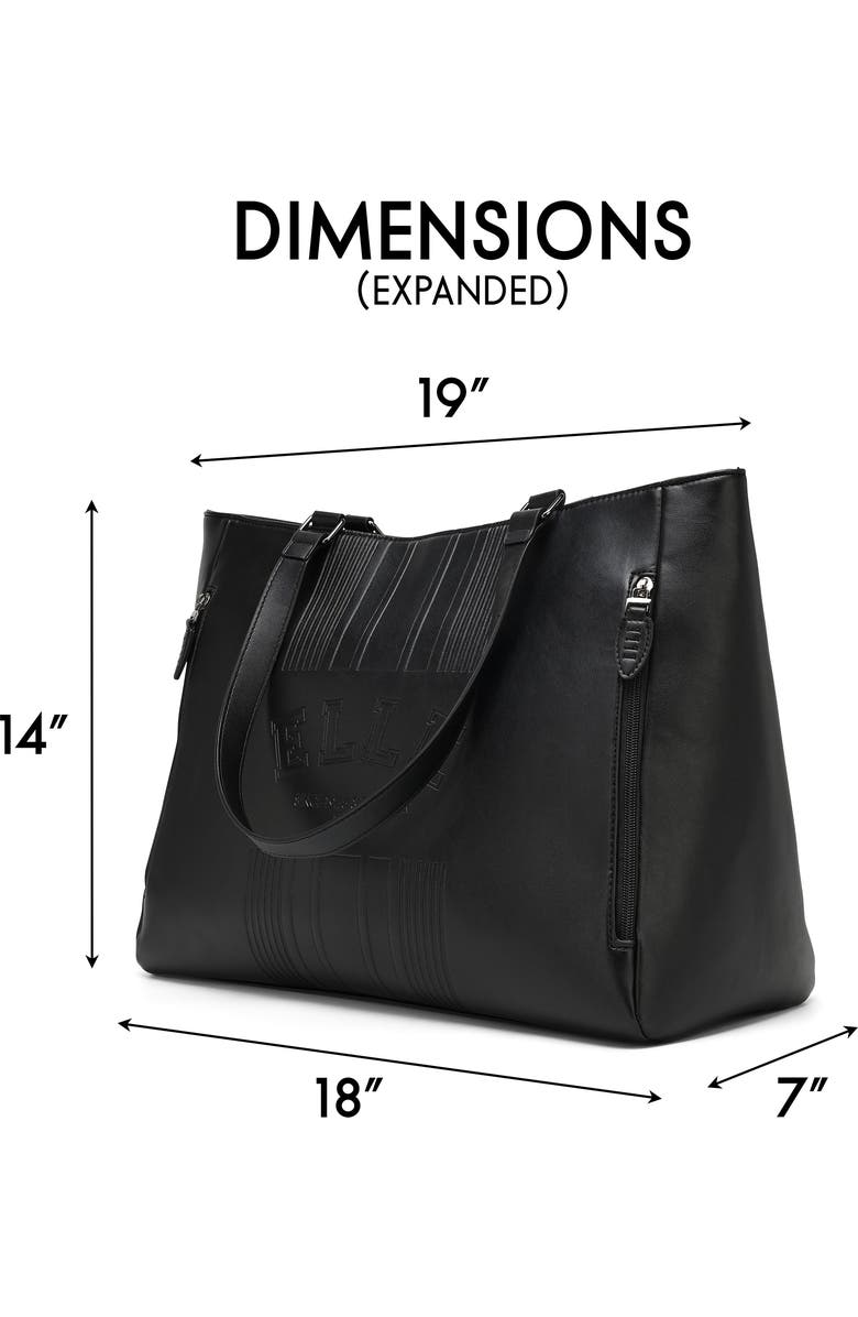 ELLE Roamer 24L Vegan Leather Weekender Duffel Bag, Alternate, color, Black