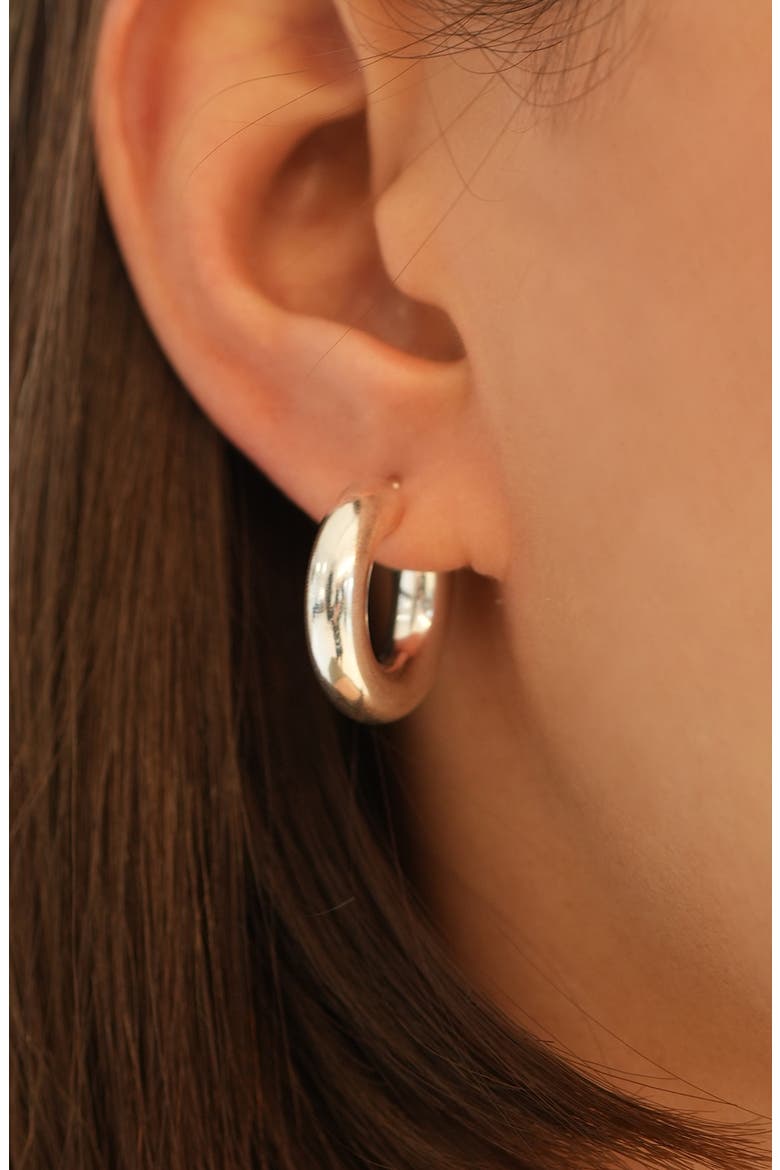 Chunky Tube Hoop Earrings, Alternate, color, SILVER