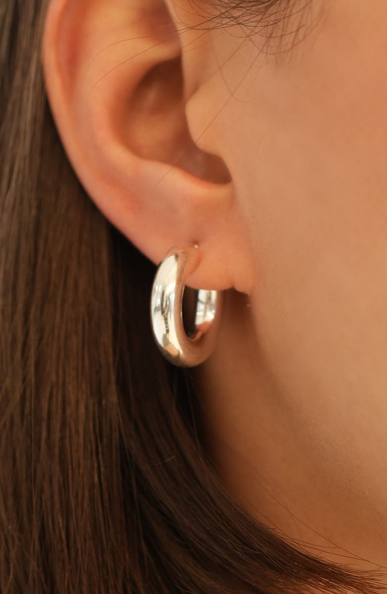 Argento Vivo Sterling Silver Chunky Tube Hoop Earrings, Alternate, color, Silver