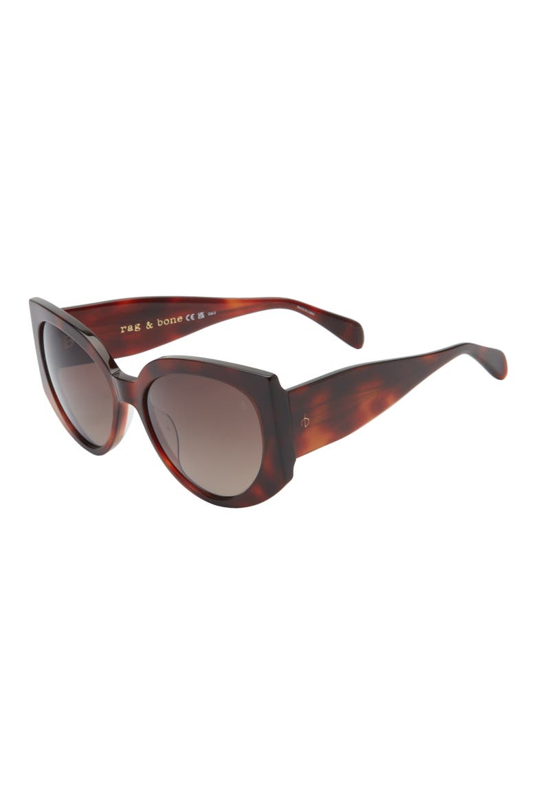 58mm Round Sunglasses, Alternate, color, BLACK