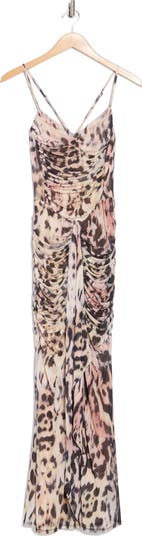 Azula Ruched Mesh Body-Con Dress