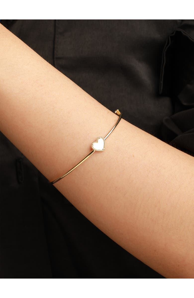DEVATA Sweet Heart Bangle Bracelet in 14K Gold, 9mm, Alternate, color, Yellow Gold