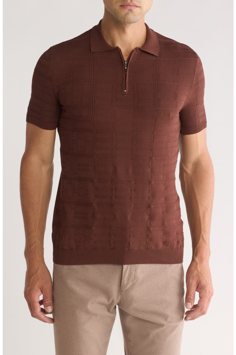 Short Sleeve Sweater, Main, color, BROWN