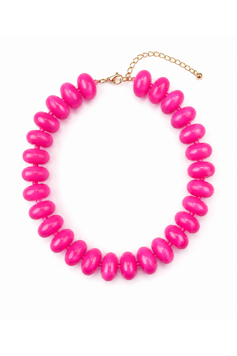Hot Pink Statement Necklace, Main, color, Pink