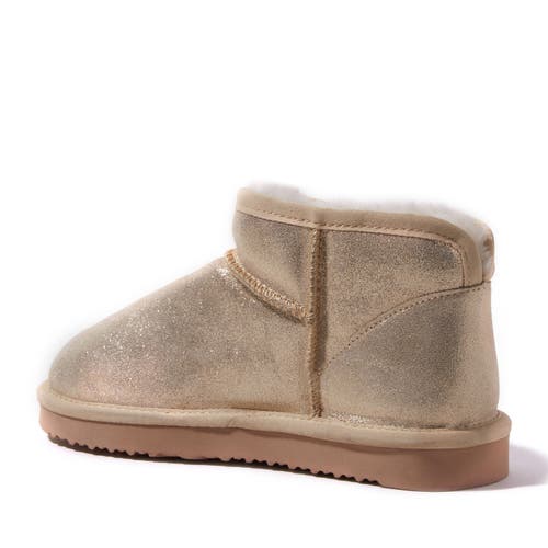 Dearfoams Fireside Riverland Genuine Shearling Micro Bootie In Gold