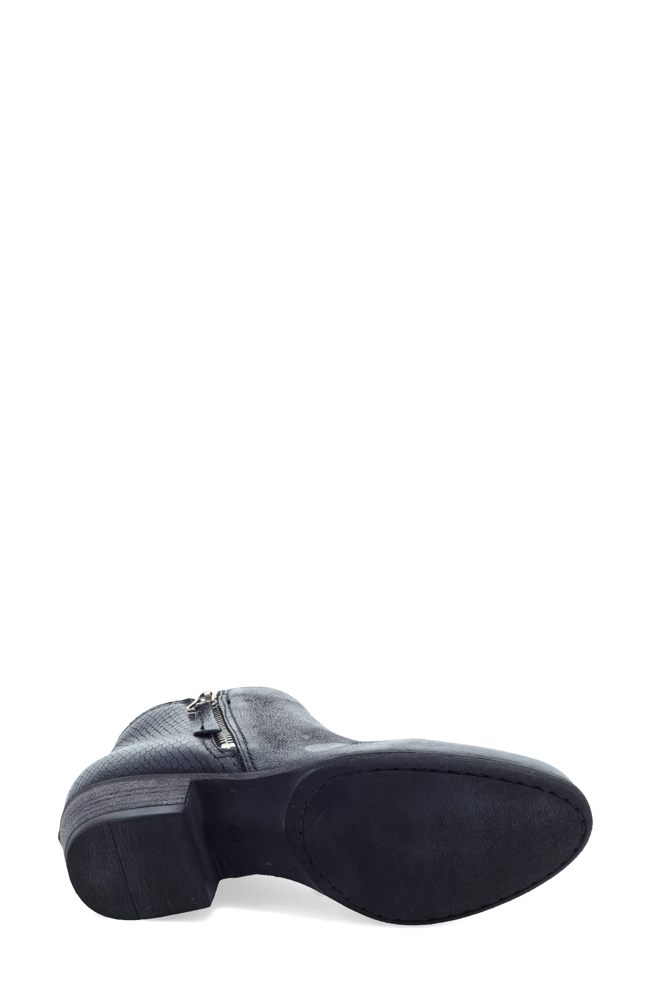 Barb Bootie, Alternate, color, BLACK LEATHER