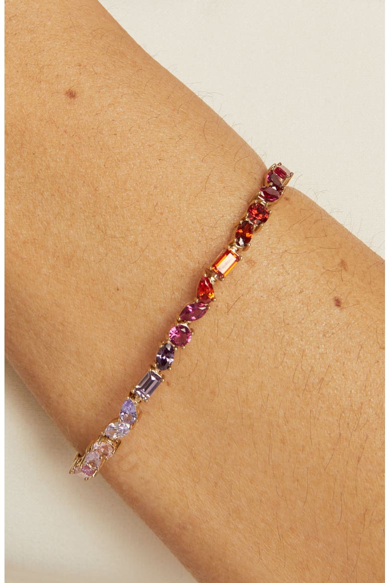 Mixed Shape Tennis Bracelet, Alternate, color, Yellow Gold Vermeil