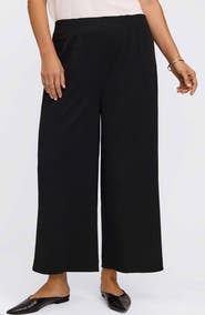 Foxcroft Arlette Wide Leg Crop Crepe Pants
