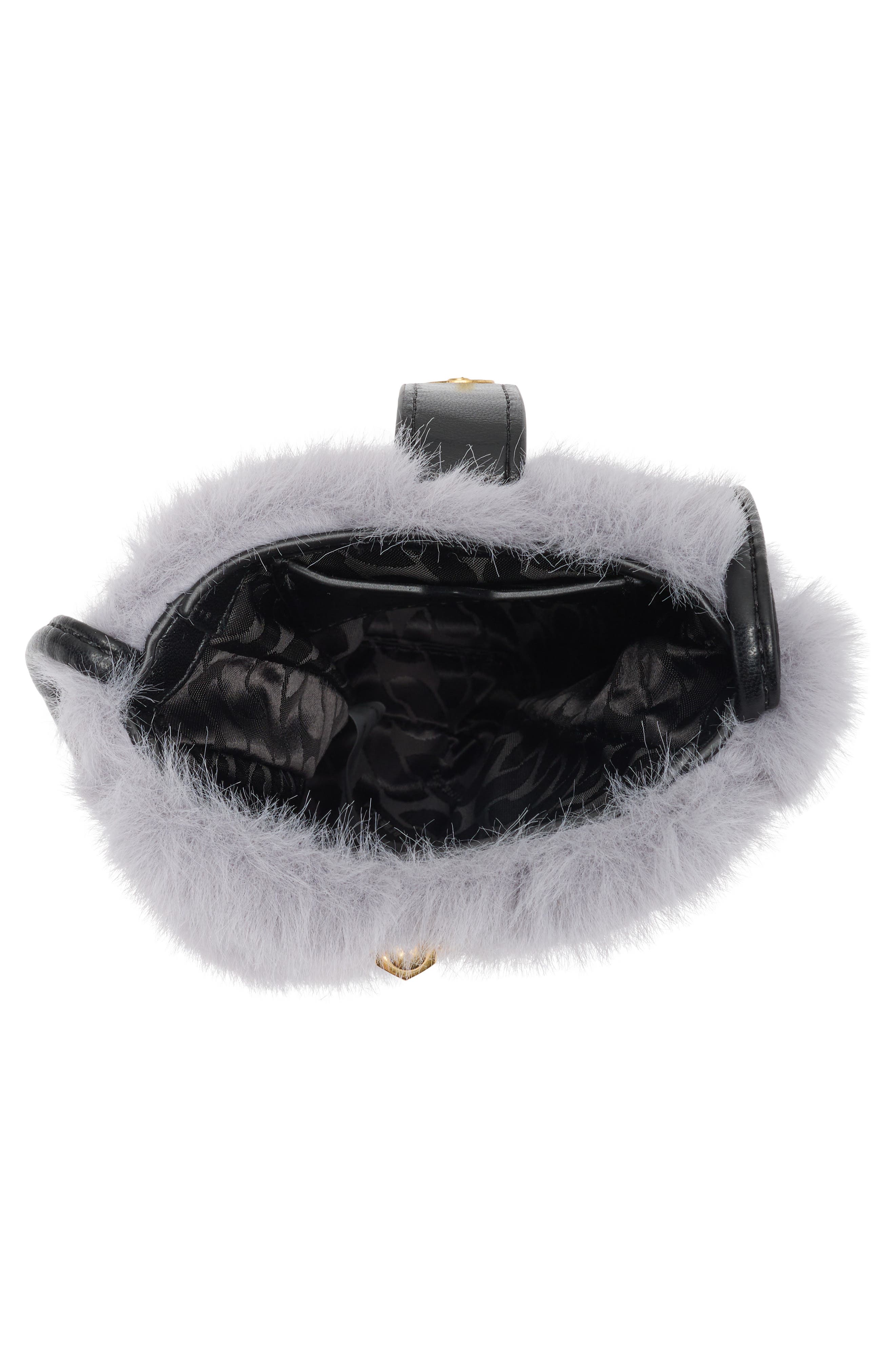 Faux Fur Crossbody Bag, Alternate, color, LIGHT GREY