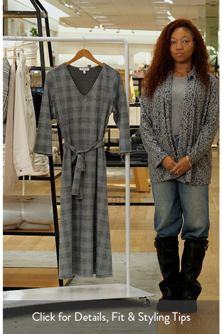 Houndstooth Plaid Jacquard Midi Dress video