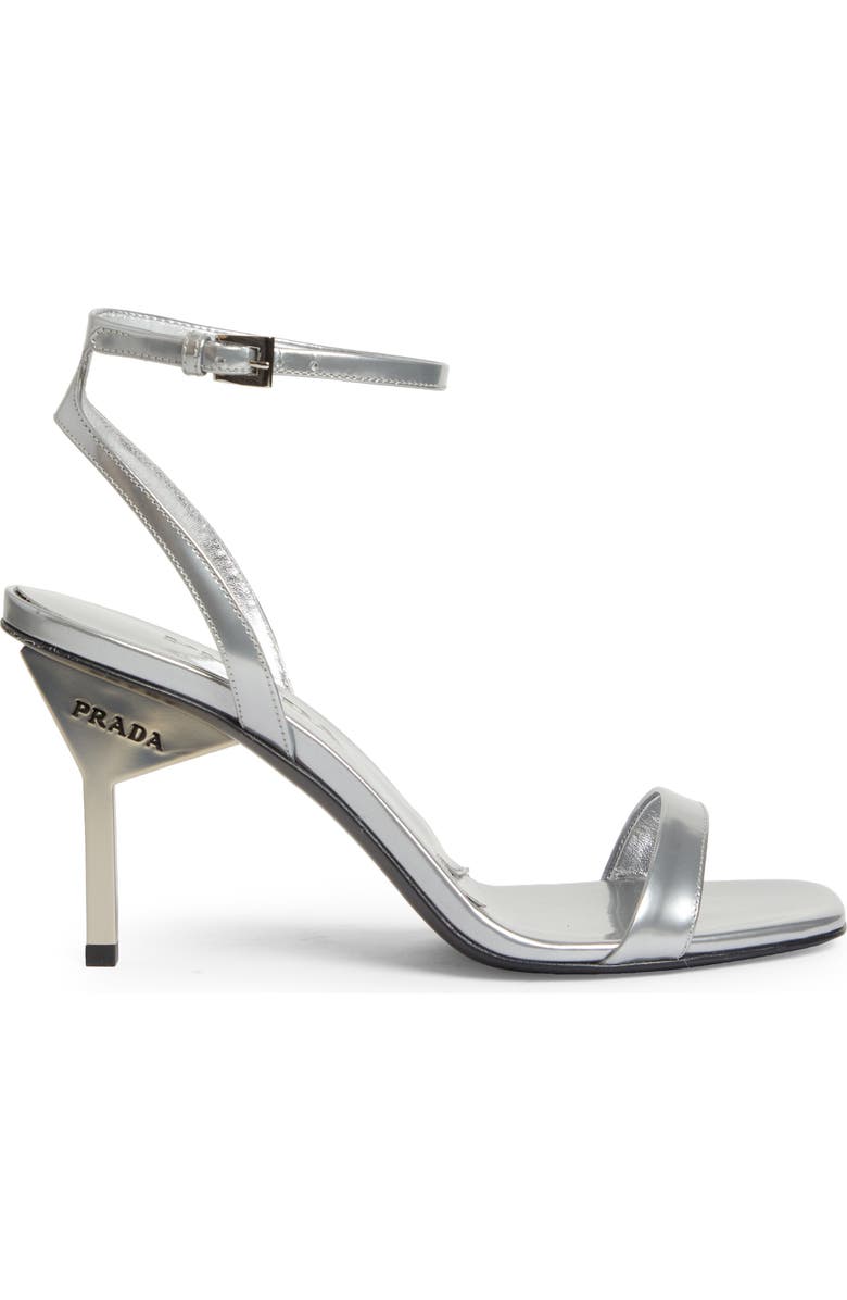 Prada Sandali Ankle Strap Sandal, Alternate, color, Argento