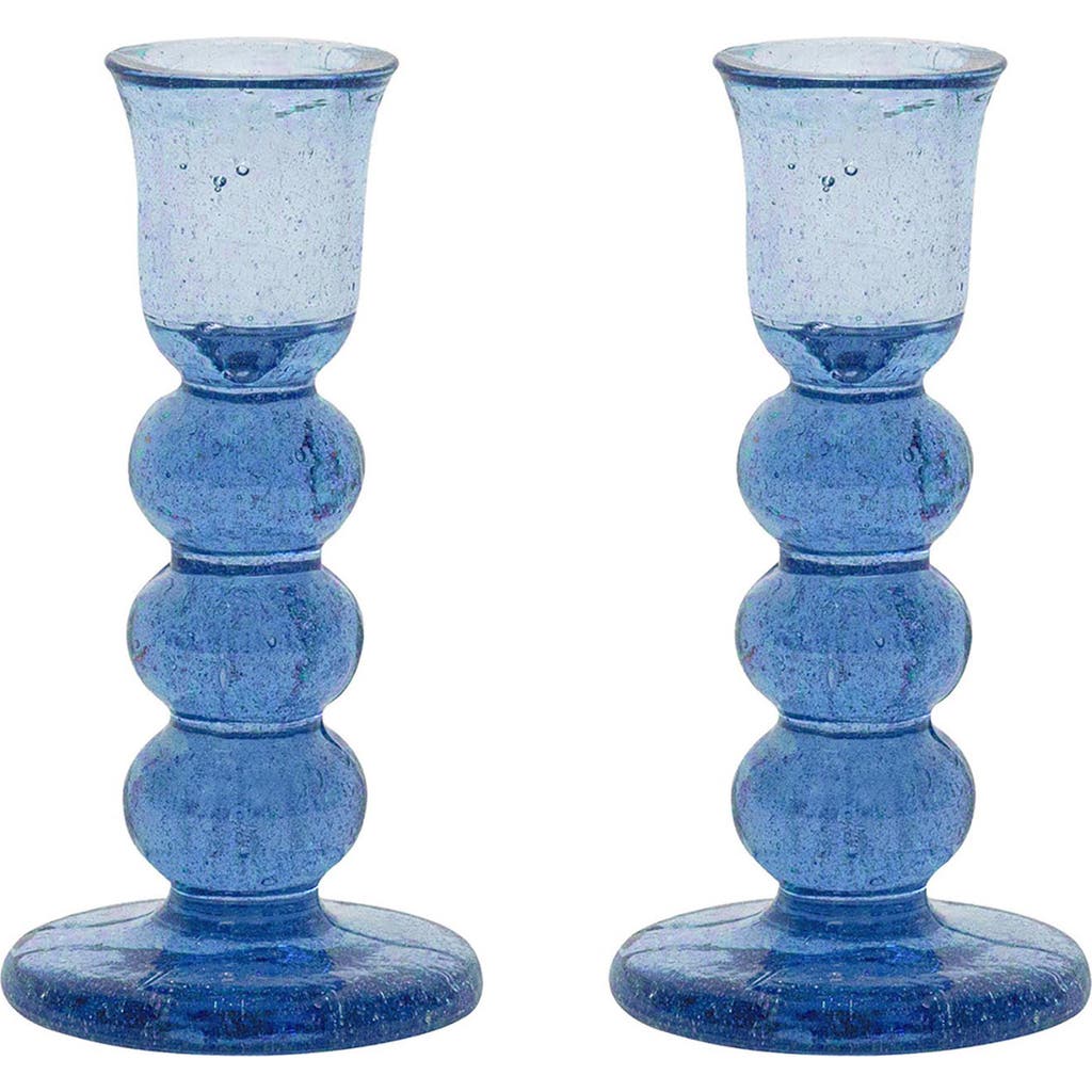 Juliska Provence Set Of 2 Candlesticks In Chambray
